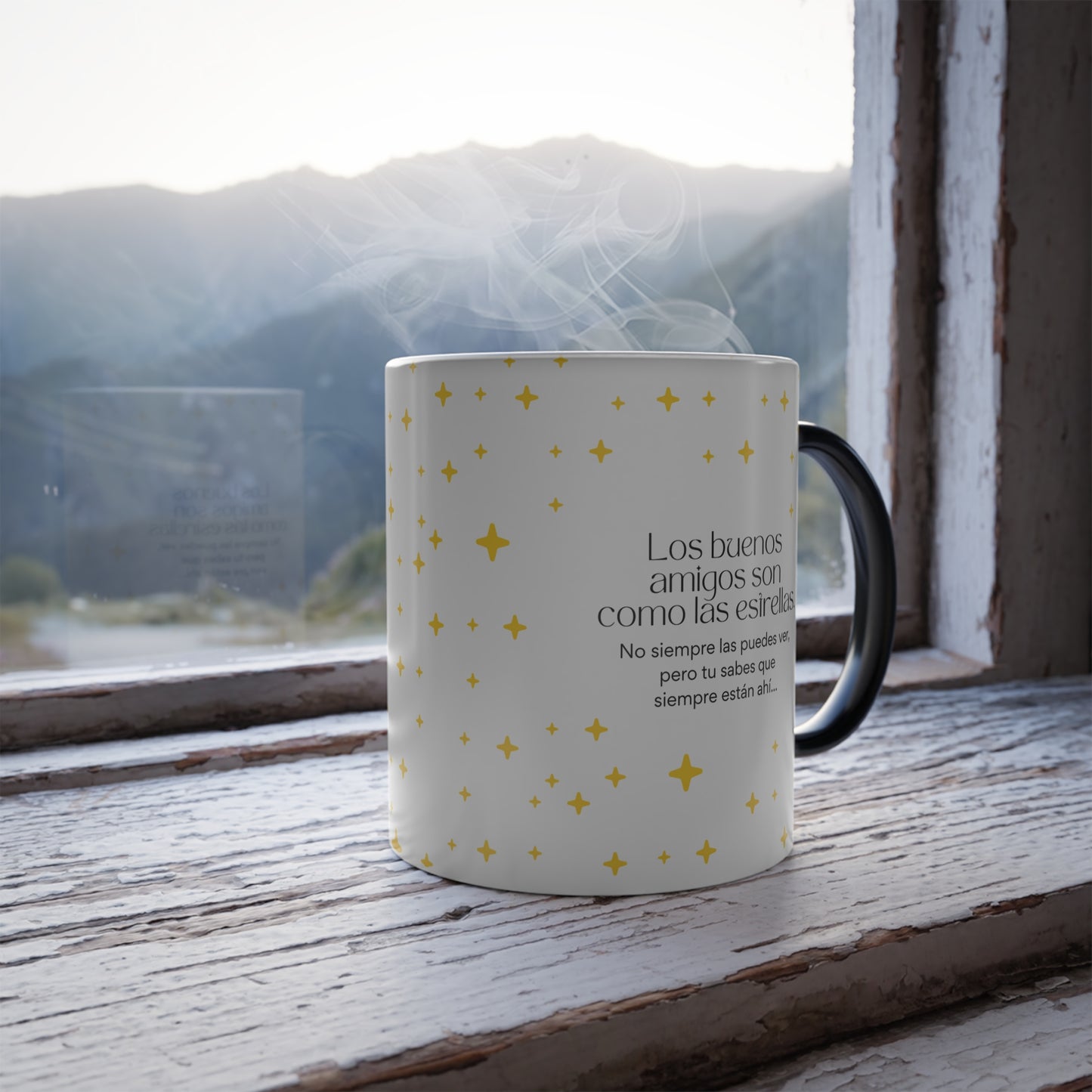 Taza Mágica, 11oz - Los buenos amigos son como las estrellas...