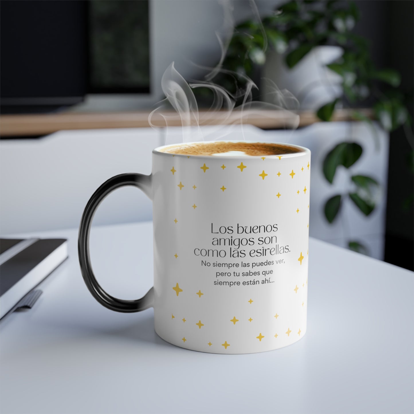 Taza Mágica, 11oz - Los buenos amigos son como las estrellas...